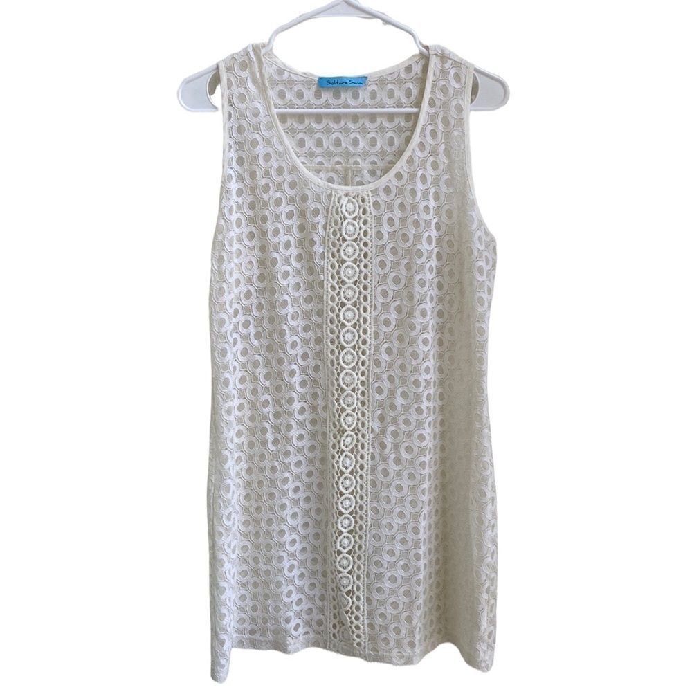 Solitaire Swim Coverup Medium Off white Eyelet